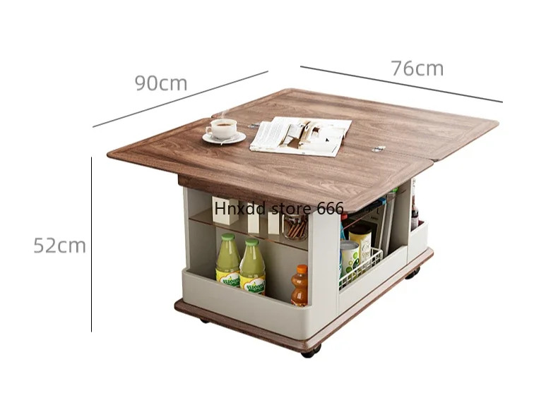 Folding mobile coffee table Modern simple living room Small apartment sofa Corner few tea dining table Multifunctional