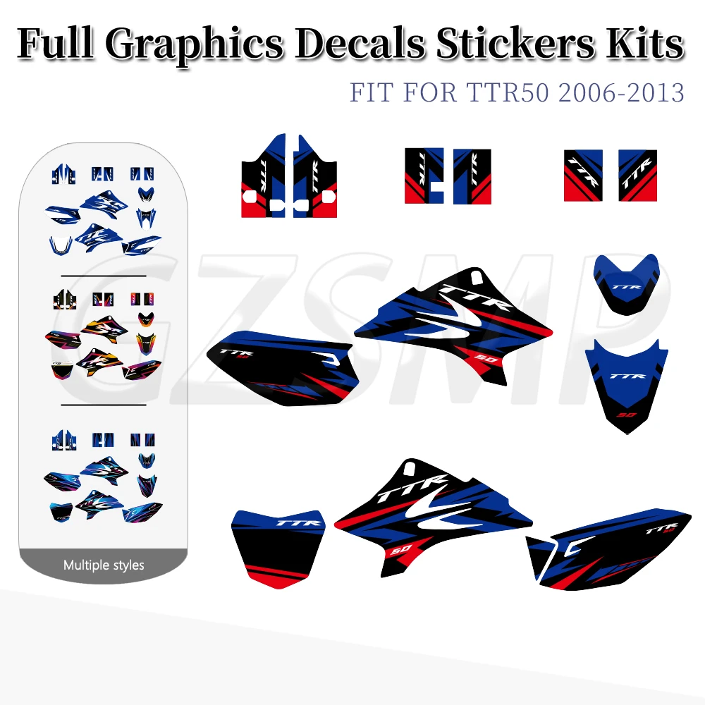 

Motocross Fairing Graphics Background Decorat Decals Stickers Kits Fit for Yamaha TTR50 TTR 50 2006- 2015 2007