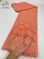 Nigerian Lace Fabrics 2023 High Quality Lace African Lace Fabric Milk Silk Lace Guipure Cord Lace Fabric For Party Dress Sewing