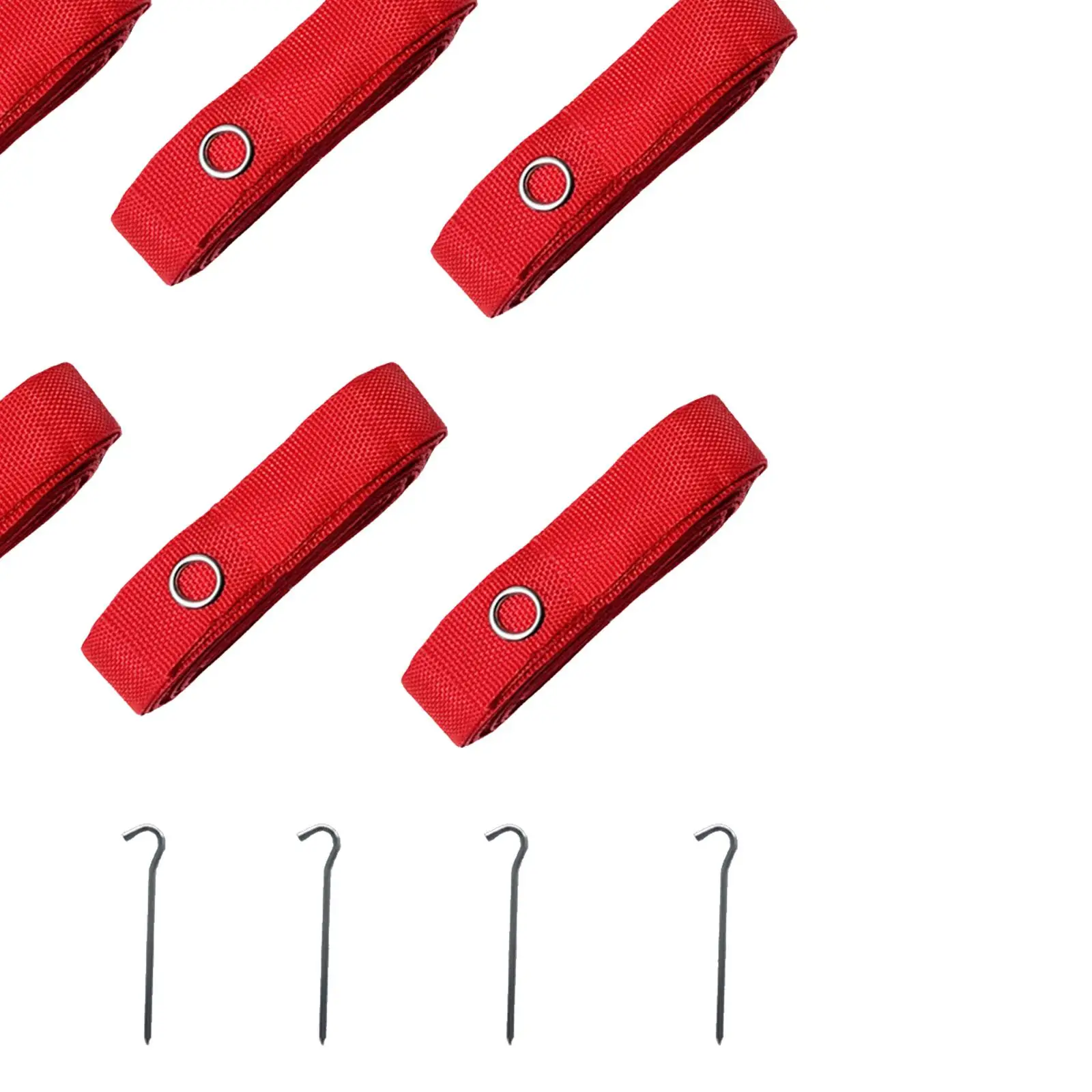 Beach Volleyball Lines and Anchors Set Court Marking Kit 800cm Red Nylon Ropes for Outdoor Sand Volleyball and Badminton