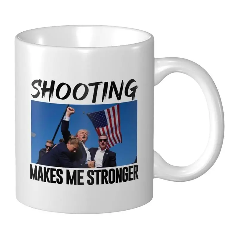 Trump Rally Incident Mug Ceramic Trump Shot Attempt Mug Trump Warrior Rally Coffee Mug 2024 Vote Trump Makes Me Stronger