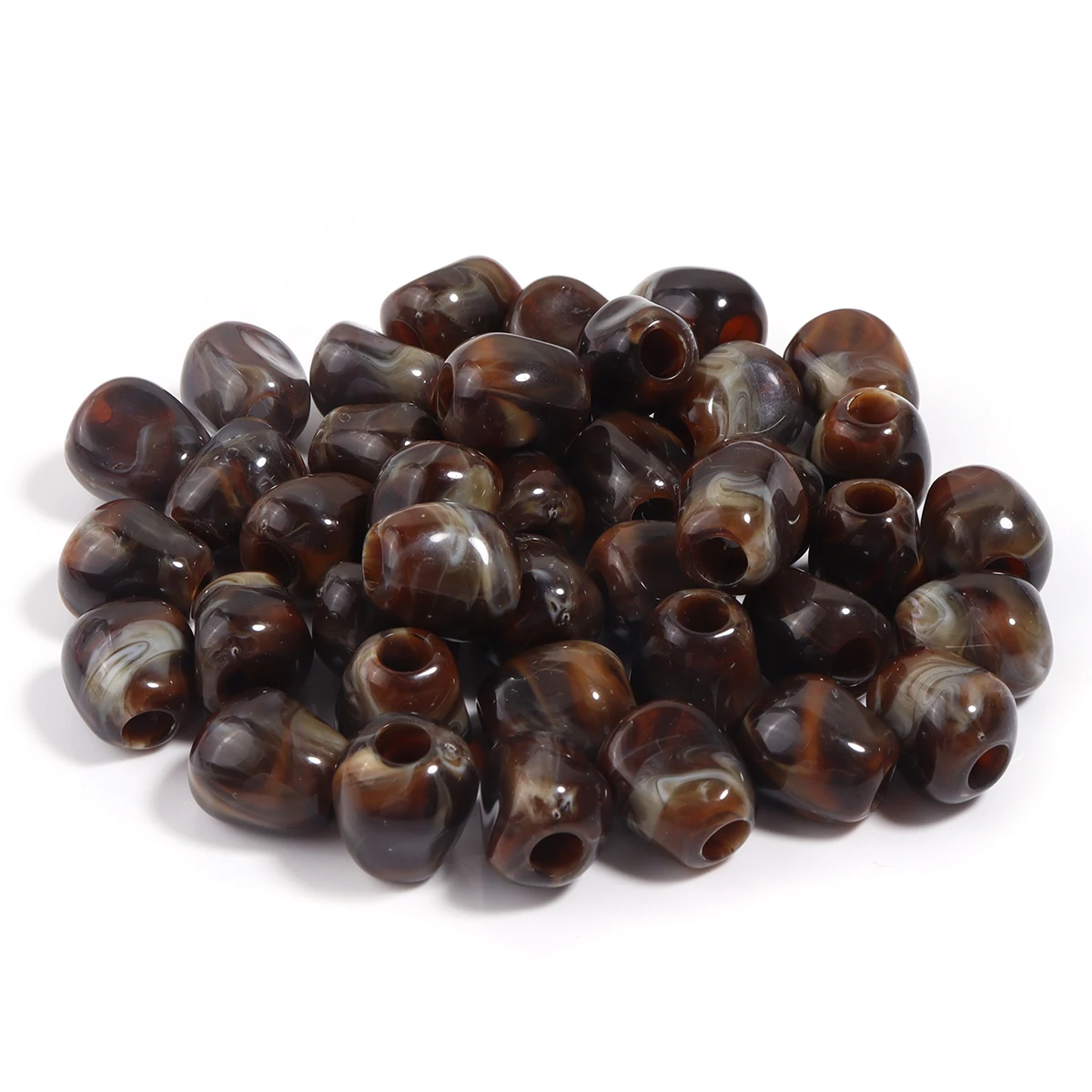 40 stuks 13x14mm onregelmatige dubbele kleuren acryl kralen imitatie jade steen losse kralen voor sieraden maken DIY armbanden sleutelhanger
