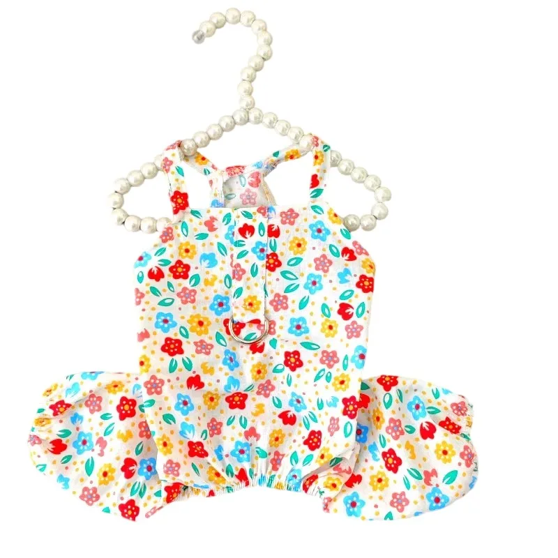 

Spring Summer Dog Jumpsuit Pajamas Cute Floral Pet Apparel Puppy Yorkies Pomeranian Maltese Shih Tzu Poodle Bichon Dog Clothes