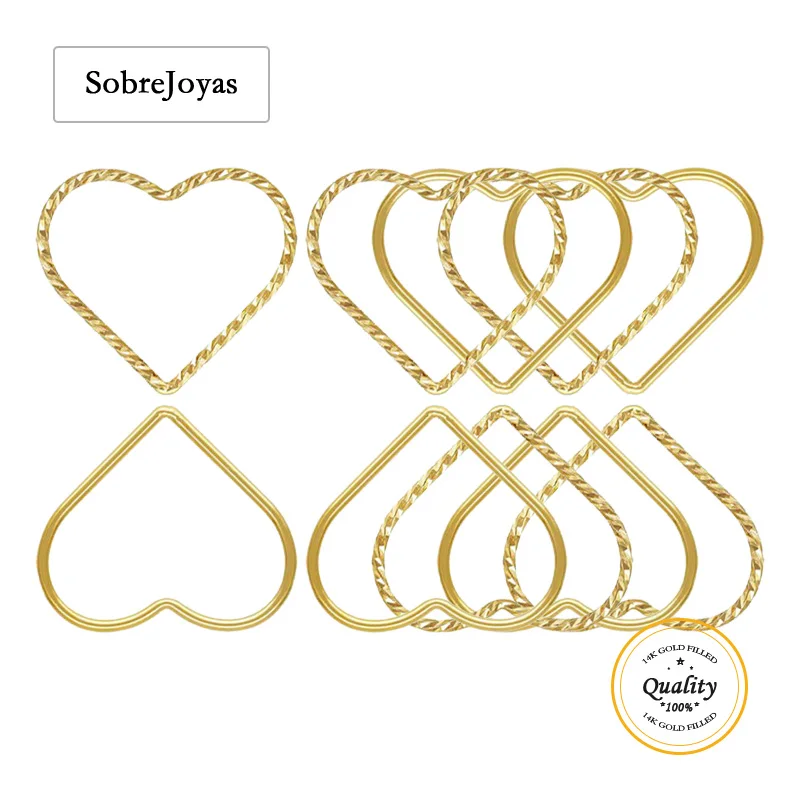 

Золотой кулон-сердце 17,5 мм с позолотой 14K и соединительным кольцом для самостоятельного изготовления украшений, фурнитура для ювелирных изделий