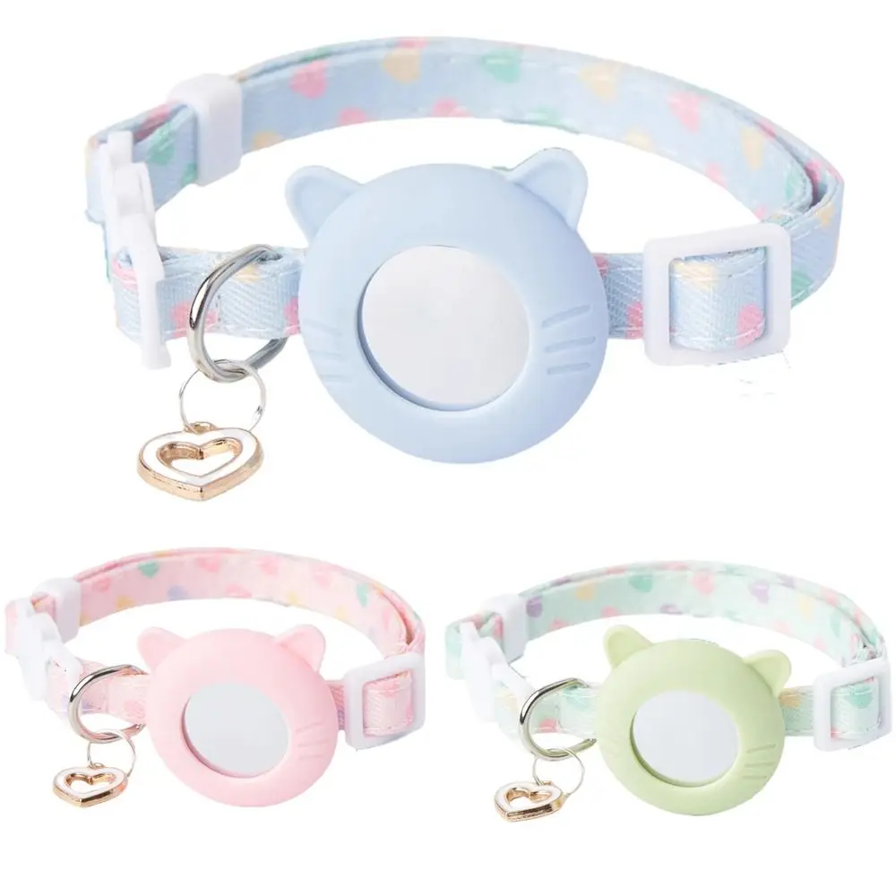 Adjustable Cat Tracker Collar Anti-Lost for AirTag Holder Silicone Protective Case Safety Buckle Pet Cat Tracking Collar view 2