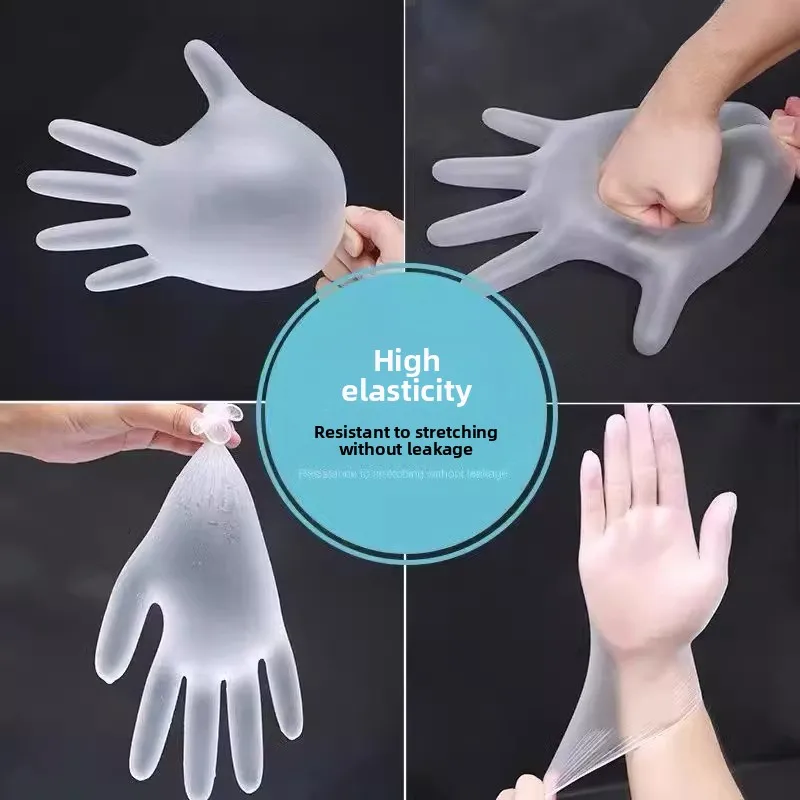 Thickened Food Grade Disposable PVC Gloves for Kitchen Dishwashing Baking Kneading Oil Resistant Nitrile Gloves