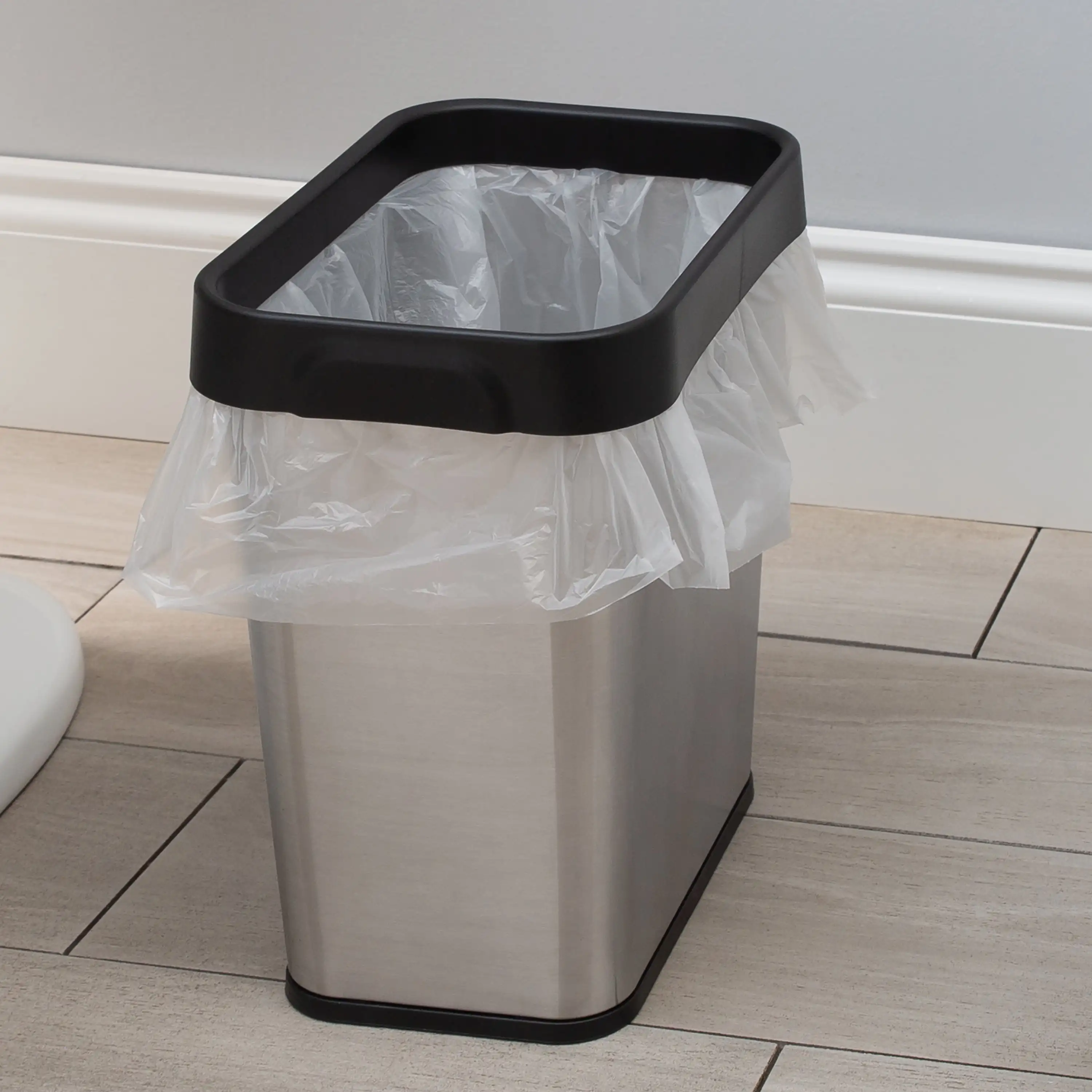 2 Pack 8L Stainless Steel Waste Bin