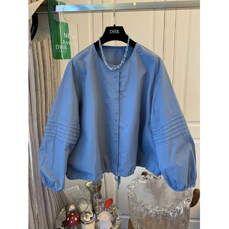 

Ele Lantern Sve Long Sve irt Women's Loose Open Cardigan Outerwear Small Size Top Autumn New Sle Casual Chic