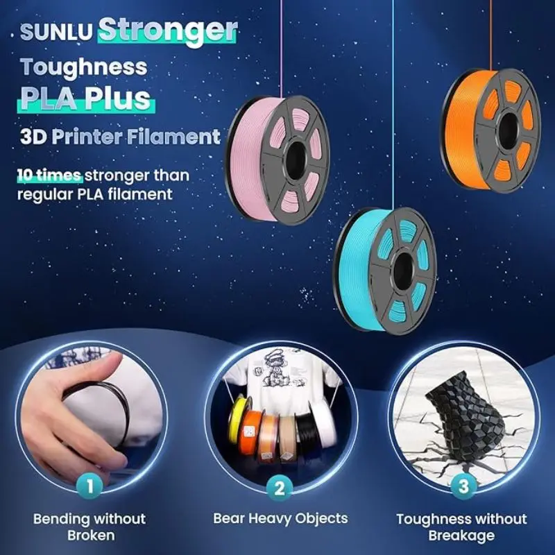 SUNLU PLA +/PETG/PLA przezroczysta drukarka 3D 1KG tolerancja 1,75mm +/-0,02mm żarnik bez pęcherzyków opakowanie próżniowe szybka wysyłka — zdjęcie produktu 4