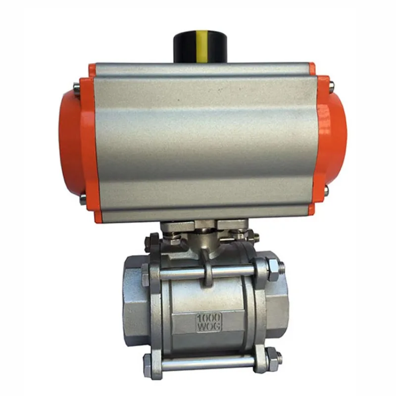 Spring Return Pneumatic Actuator Stainless Steel Threaded Ball Valve 316l Air Actuated Valve