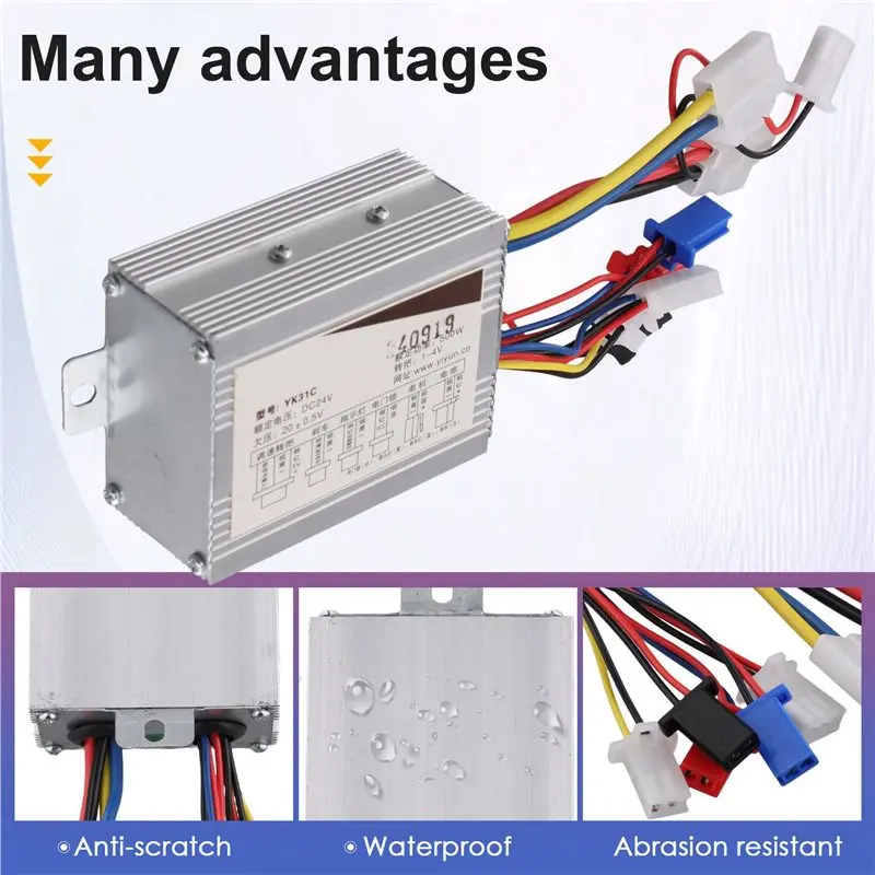 AB34-3X Electric Bike Bicycle Brushed Controller 24V 500W Electric Scooter Controller Brush DC Motor Speed Controller