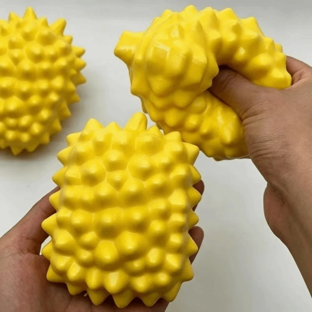 Simulated Durian Stress Ball Toy Crunchy Texture Handmade Craft Fidget Squeeze Toy Popping Sound Buttery-Soft Feel