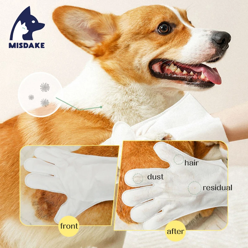 Deodorizing Bathing Gloves for Dogs and Cats,Nourish Fur Oil Grooming Glove for Daily Care and Traveling, Rinse Free