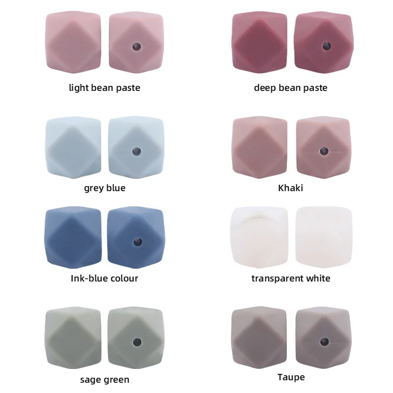 14mm Baby Chew Octagon Silicone Bead Kid\'s Toy Safe Food Grade Baby Molar Teething Toys DIY Bracelet Necklace Accessories