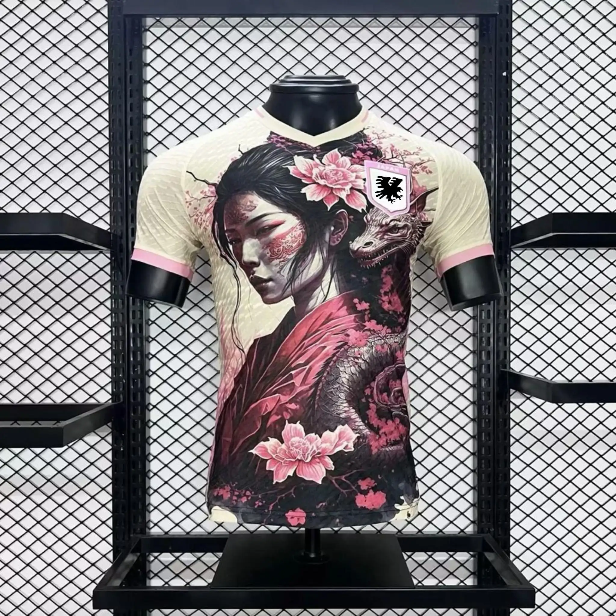 Japan Soccer Jersey Samurai Cherry Blossom Graphic 3D Print Top Breathable Quick Dry Outdoor Casual Fitness T-shirt Fashion Top