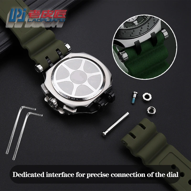 For Tissot T-SPORT Sport T115417 T115407/427 Silicone Rubber Watch Waterproof Strap Bracelet with Tools 22mm Notch Watchband