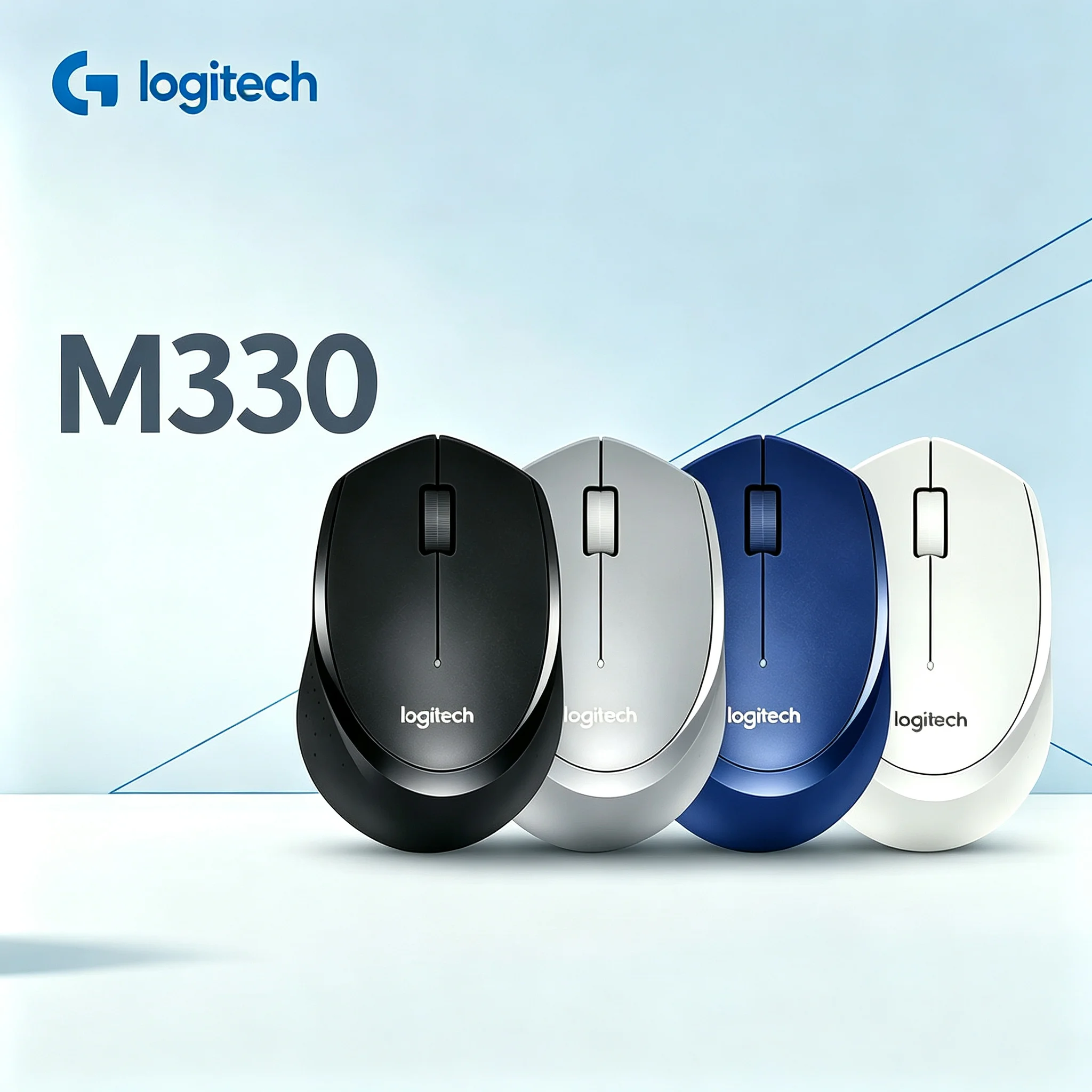 Logitech M330 Silent Wireless Mouse 2.4G Ergonomic Optical Mouse For PC Laptop Office Use