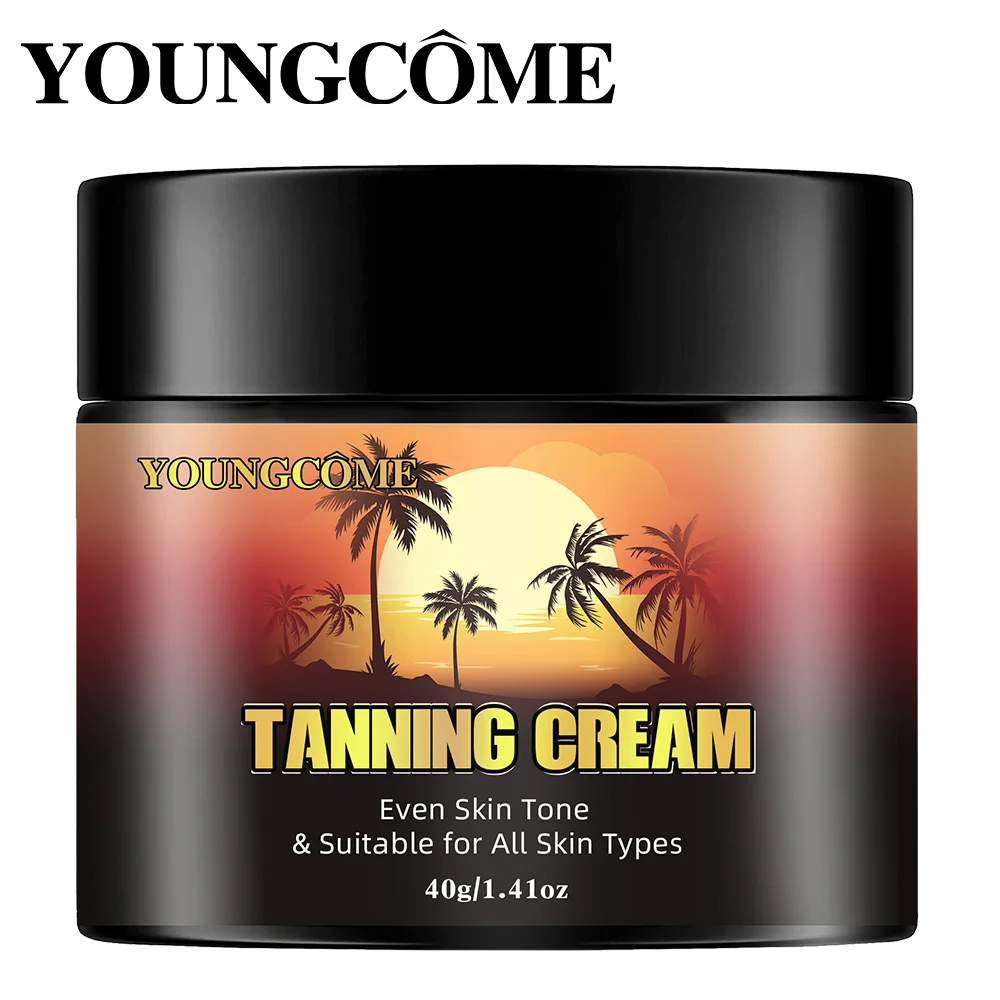 YOUNGCOME-crema aceleradora bronceadora marrón brillante, Gel bronceador corporal, nutre la piel seca, loción profunda, crema hidratante Facial