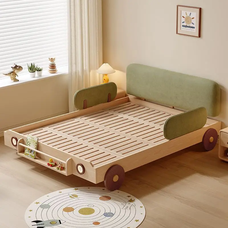 Children's bed Car solid wood bed Children's fun modeling Small apartment children's room Boys