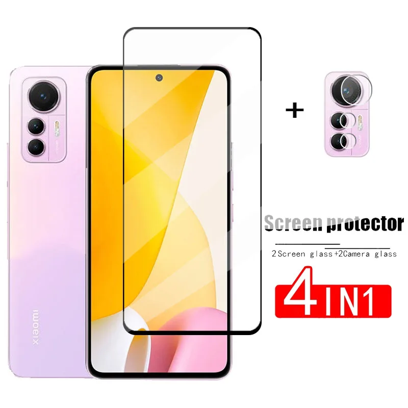 2Pcs Cover Glass For Xiaomi 12 Lite Tempered Glass For Xiaomi 12 Lite Screen Protector Protective Phone Lens Film Xiaomi 12 Lite