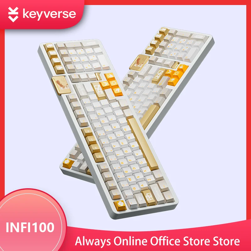 

Keyverse Infi100 Wireless Bluetooth Tri-Mode Mechanical Keyboard Aluminium Alloy Rgb Hot-Swap Gasket Office Pc Gaming Keyboards