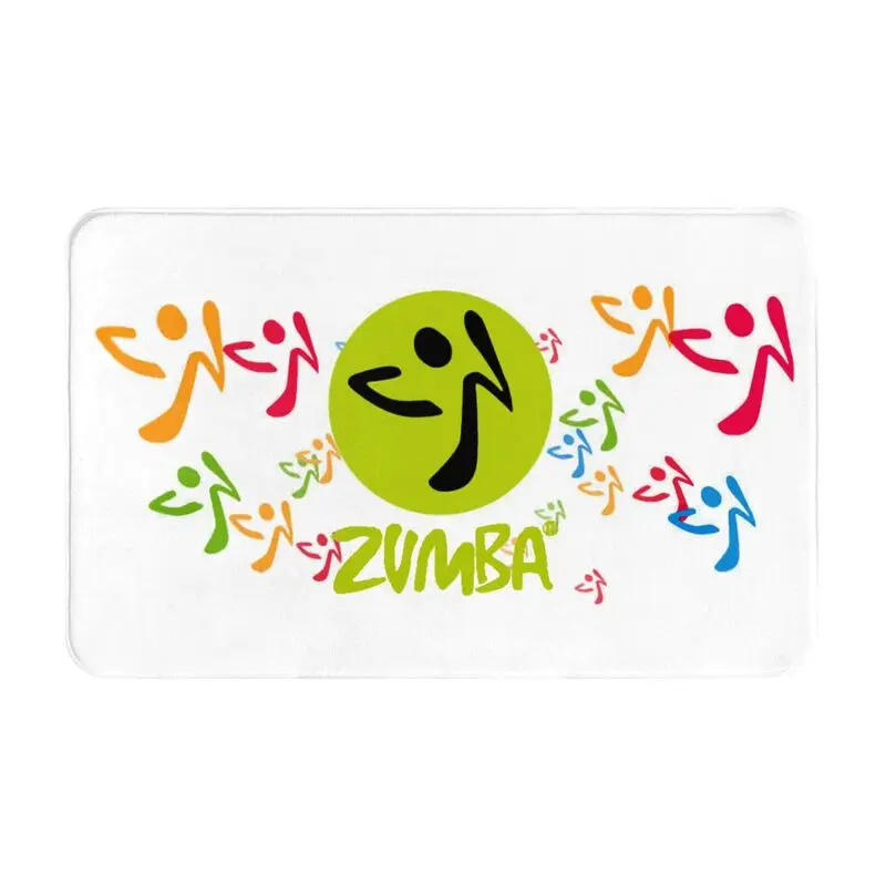 Custom Zumba Dancer Dance Front Door Mat Anti-Slip Indoor Absorbent Friends Health Fitness Doormat Floor Bath Rug Carpet