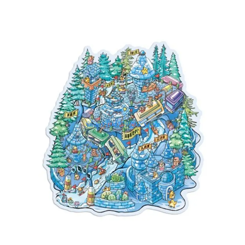 ملصق Y2GD ثلاثي الأبعاد للحديقة ذات المناظر الطبيعية الخلابة لخريف وشتاء موضوعات لاصقة بشكل متين وقابلة لإعادة الاستخدام لتزيين #2