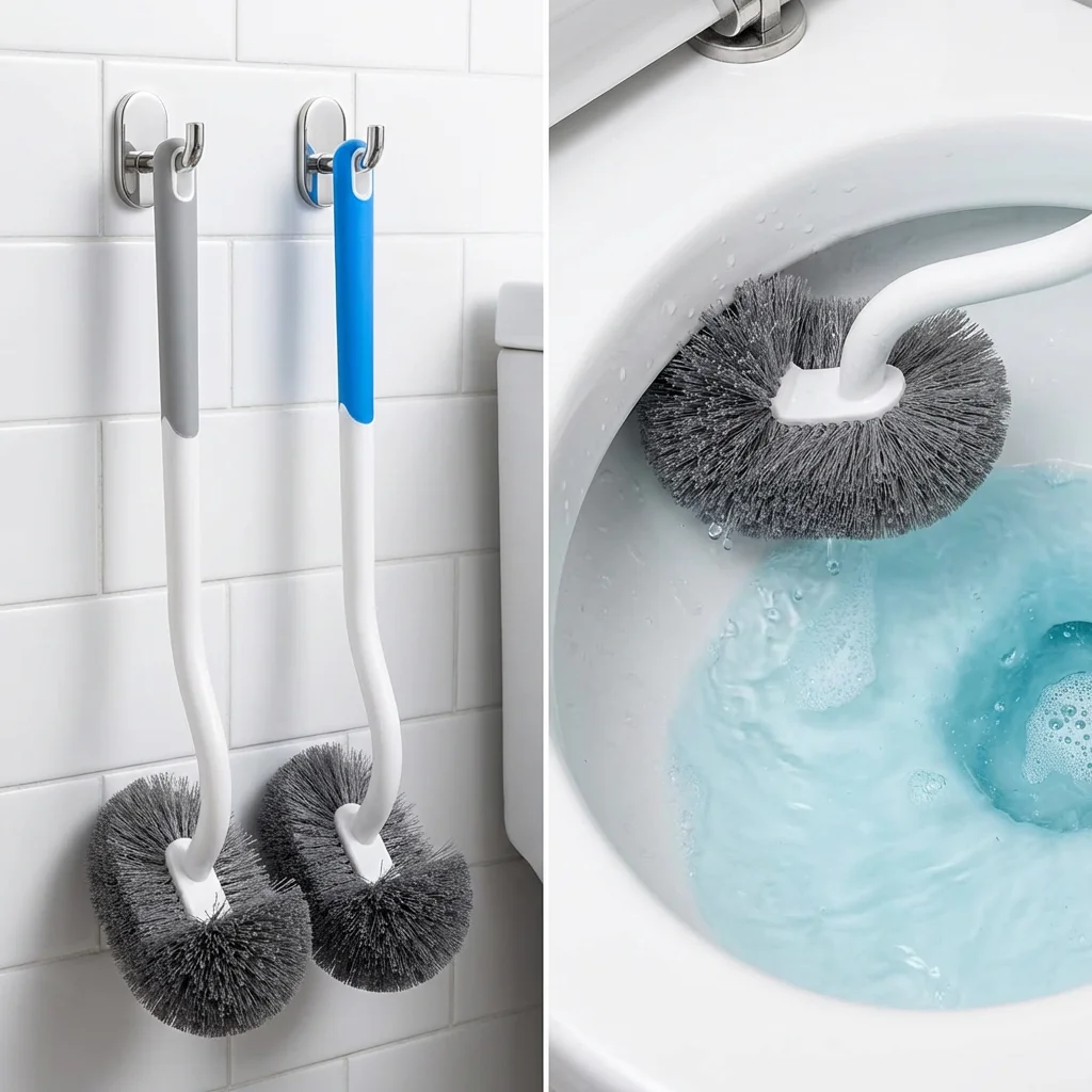 Household no dead corner toilet brush Japanese style toilet cleaning brush Wall mounted long handle brush Toilet cleaning tool