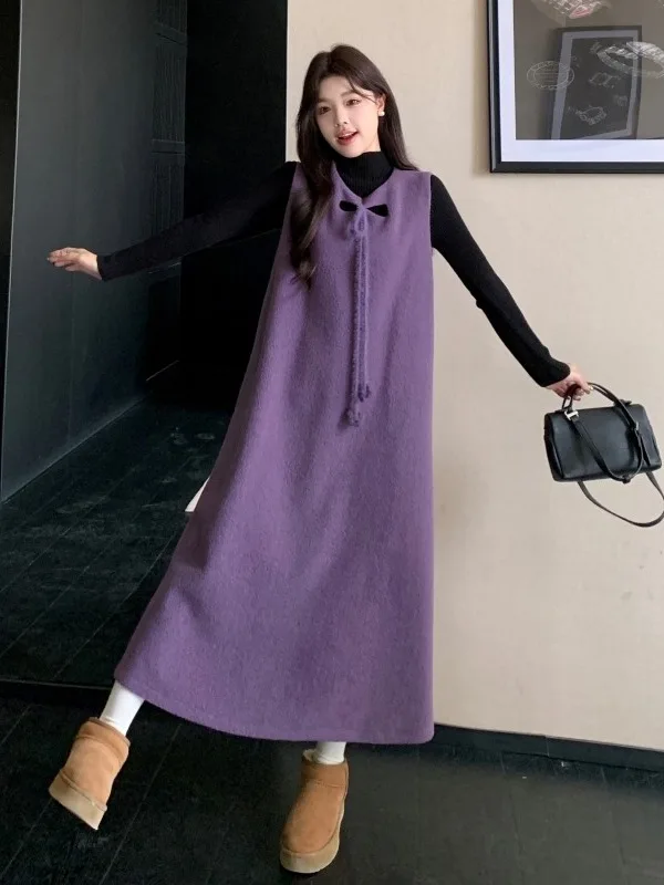 

Женский комплект из двух предметов больших размеров: топ с ремешками из овечьей шерсти и брюки, осенне-зимний, новый, корейский стиль, свободный крой, для повседневной носки