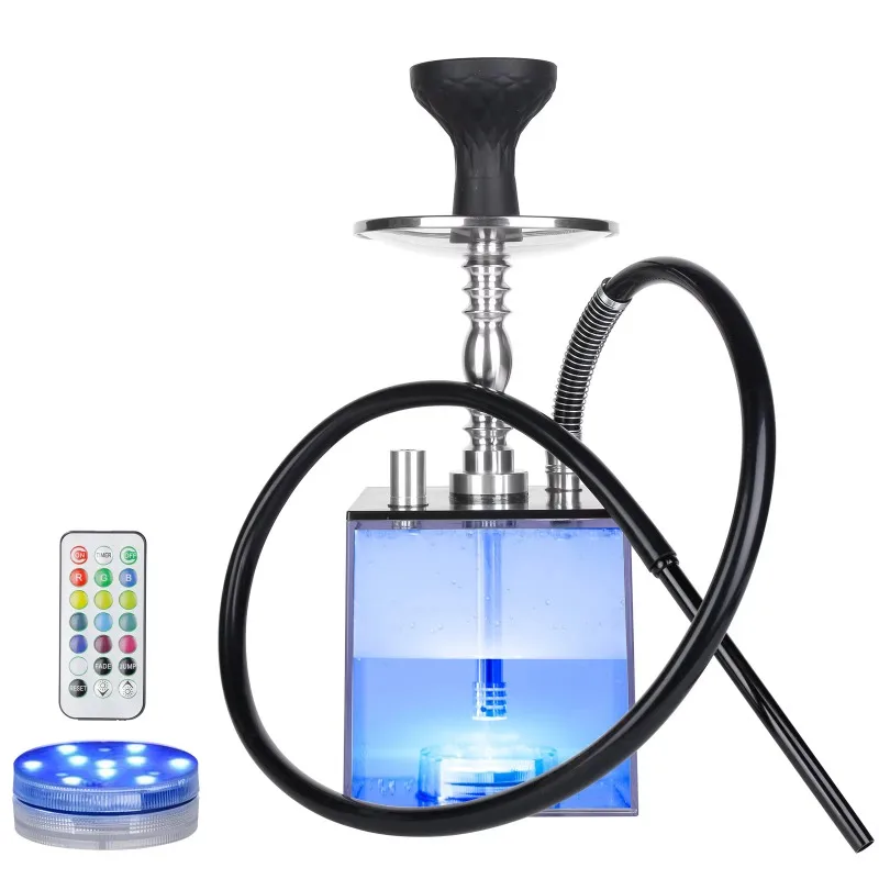 

Hookah Hose Acrylic Square Hookah 2 Tube Adjustable Smoke Valve