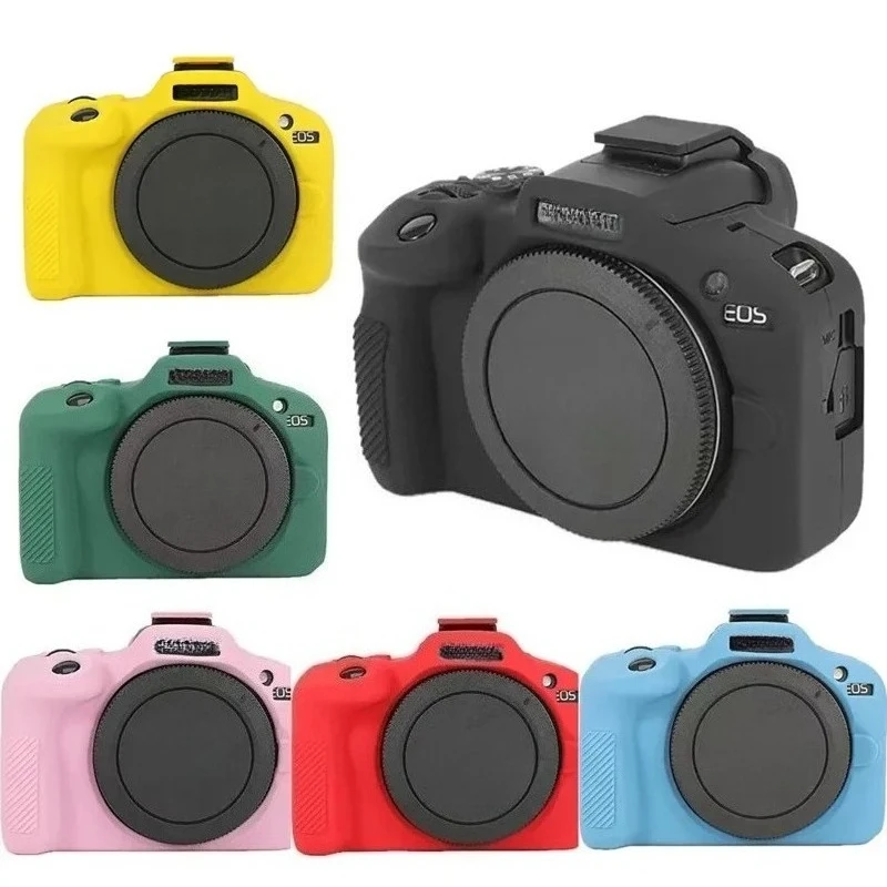 غطاء جسم حقيبة الكاميرا، لكاميرات Canon EOS R100 بدون مرآة فقط حافظة جلدية جديدة من السيليكون R100 #3