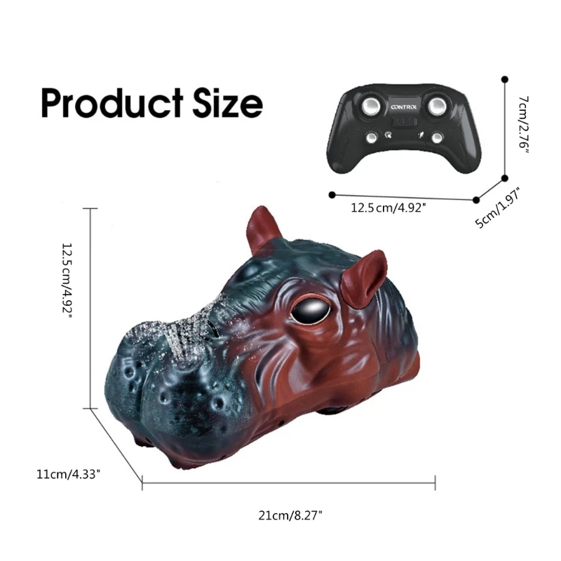 원격 제어 하마 방수 장난감 2.4GHZ 원격 제어 동물 모양 로봇 전기 장난감 어린이 소녀 어린이