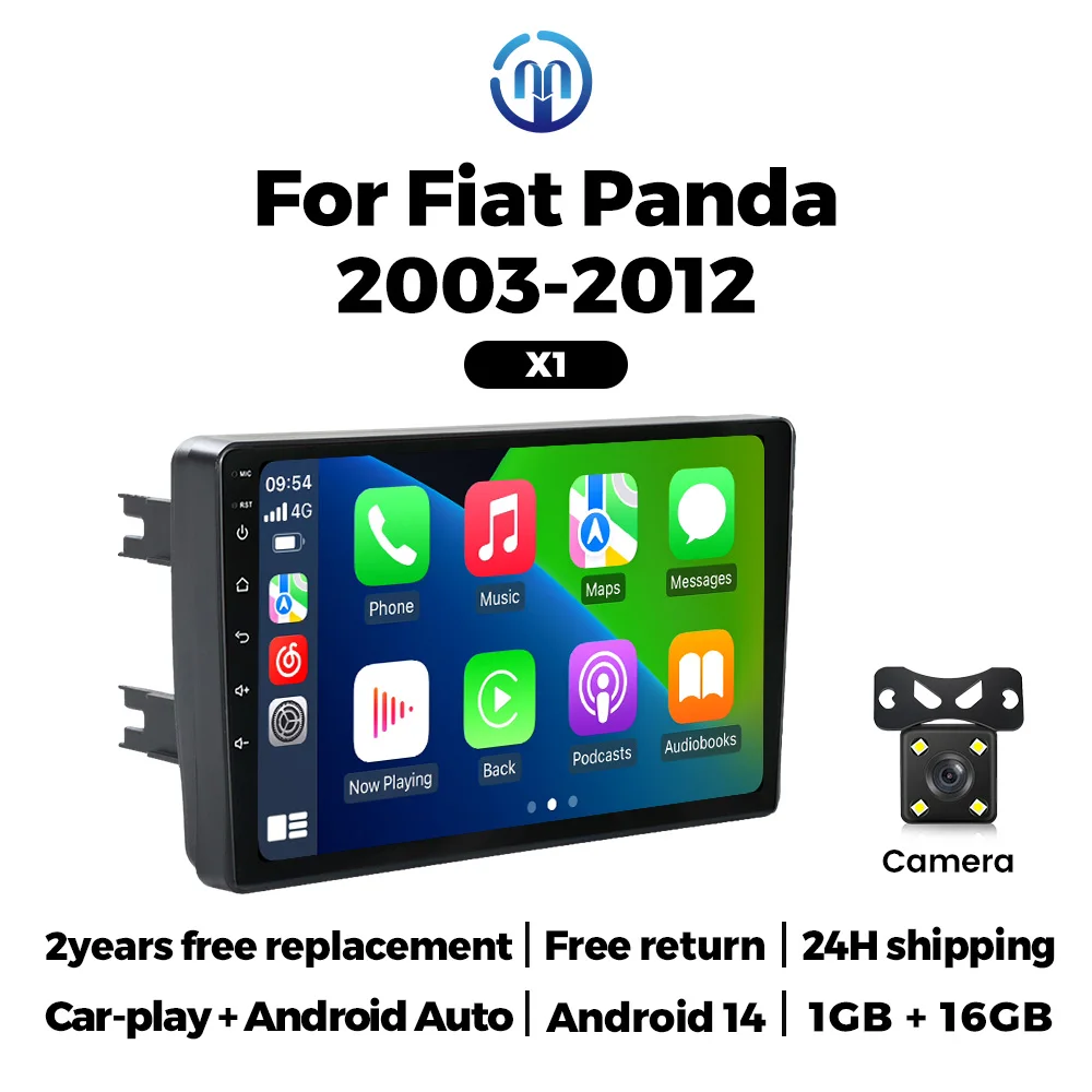 Draadloze Carplay Autoradio voor Fiat Panda 2003 2004 2005 2006-2012 Navigatie GPS Autoradio Android Auto Multimedia Speler FM