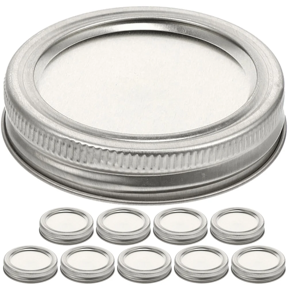 

10Pcs High Grade Tin Covers Practical Canning Lids Tightly Sealed Reusable Jar Lids for Freezing Refrigerator Sealing Jar Covers
