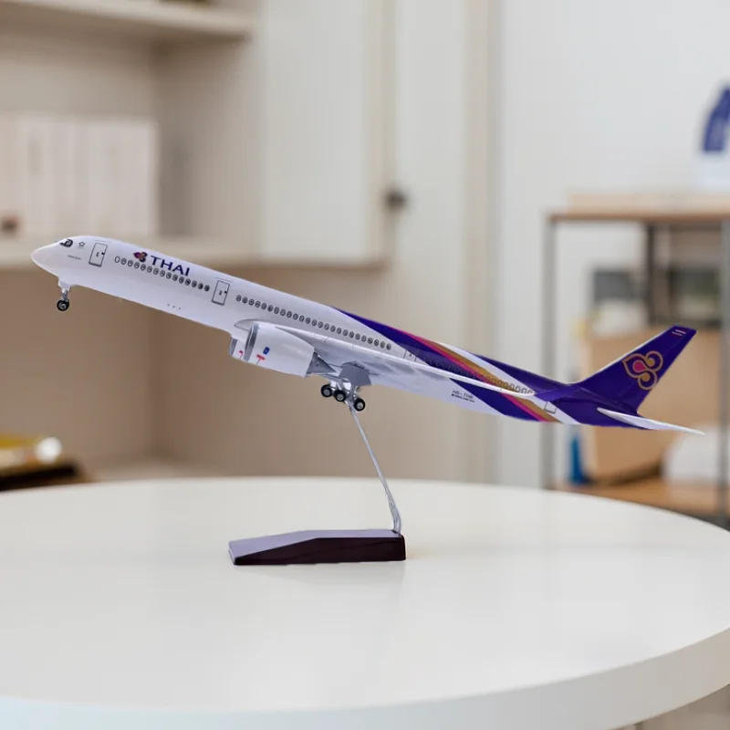 1/142 Scale Planes 47cm A350 Thai Airways Plastic Model Diecast Airplane With Landing Gear Adults Fun Collectible Aircraft Gifts