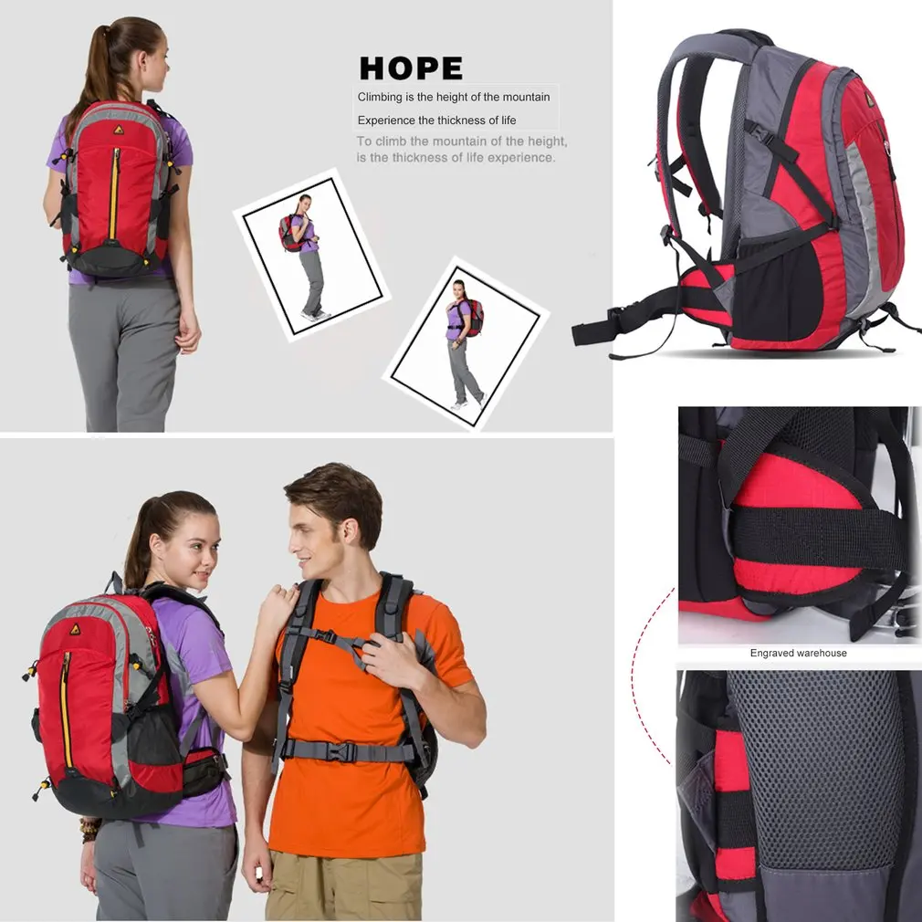 Mochila para exteriores para mujer y hombre, bolsa de almacenamiento de viaje para escalada, senderismo y acampada, de 40L