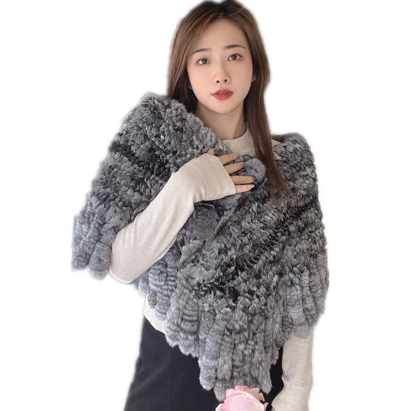 

Women Real Chinchilla Fur Shawl Fluffy Fur Cape Natural Color Fur Poncho Fur Lady Scarf Wraps Shawl Wedding Party Clothing