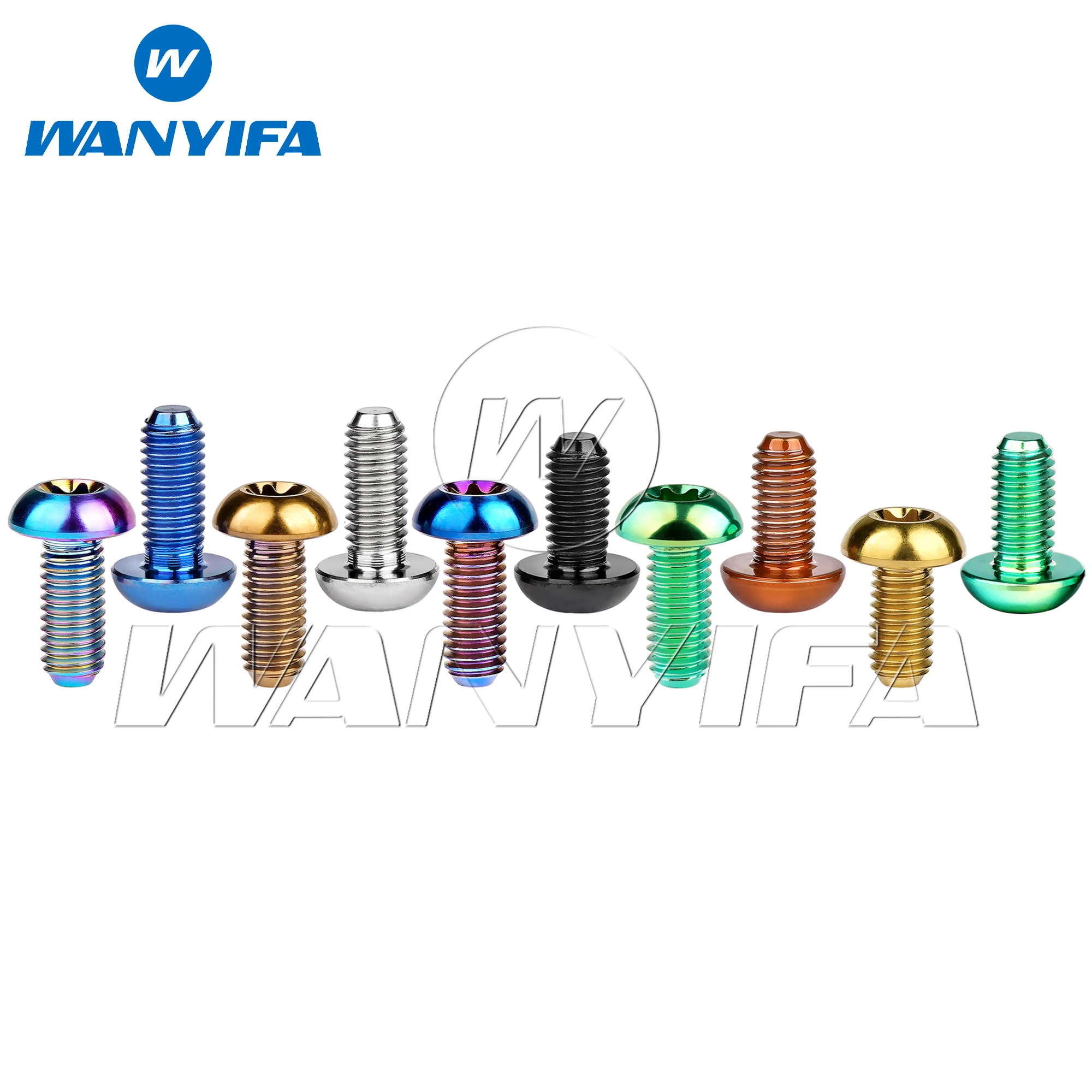 Wanyifa Titanium Bolt M5x10 12mm Button Torx T25 Head Screw for Bike Bicycle Disc Rotor Water Bottle Cage Cycling Parts