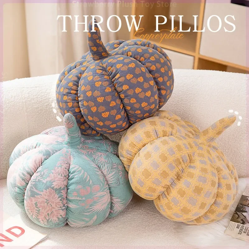 New Halloween Decor Colorful Pumpkin Plush Toys Soft Stuffed Plant Plushie Throw Pillow Sofa Chair Cushion For Girls Xmas Gifts