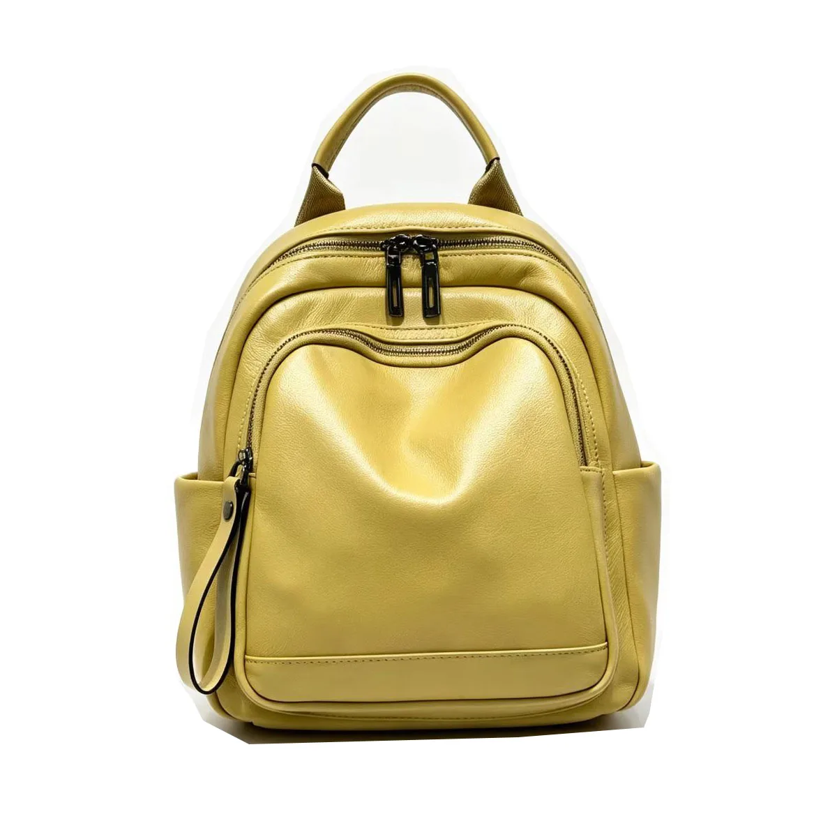 Small Women Cow Leather Backpack Casual Daily Tote or Shoulder Bags Multi-pockets Genuine Leather Travel Bag 2026 New