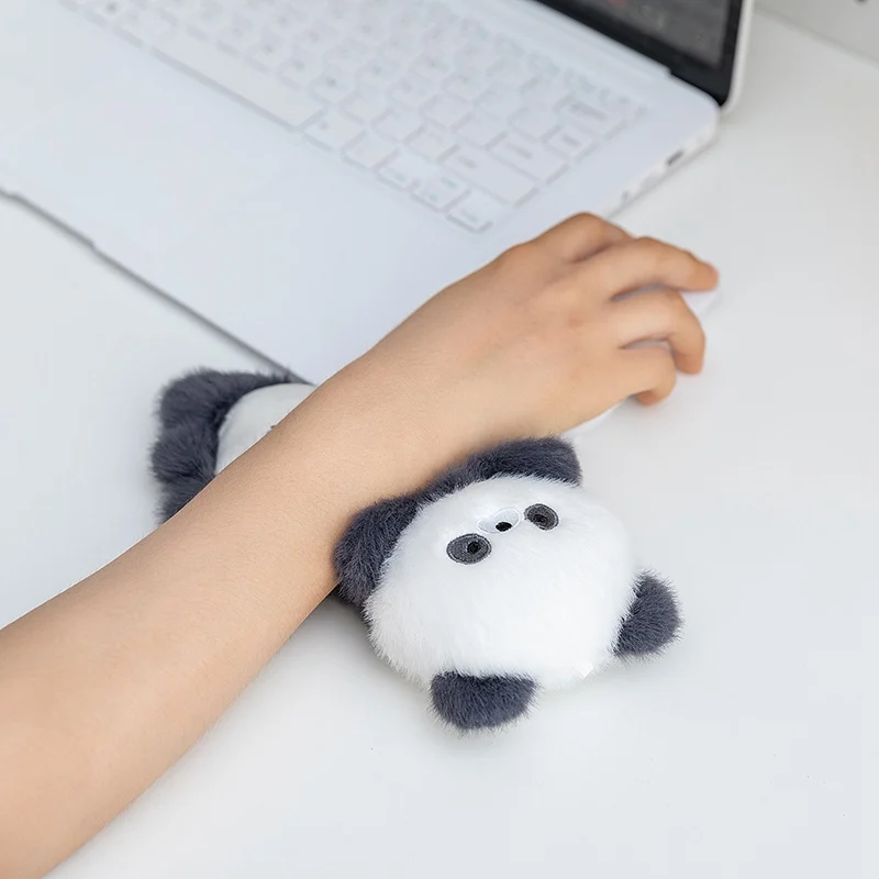 Podkładka pod nadgarstek w kształcie zwierząt, seria pluszowa, pozycja leżąca, 19 cm, kawaii, do biura, pod mysz, świnka, panda, towarzysz na biurko, lalka.