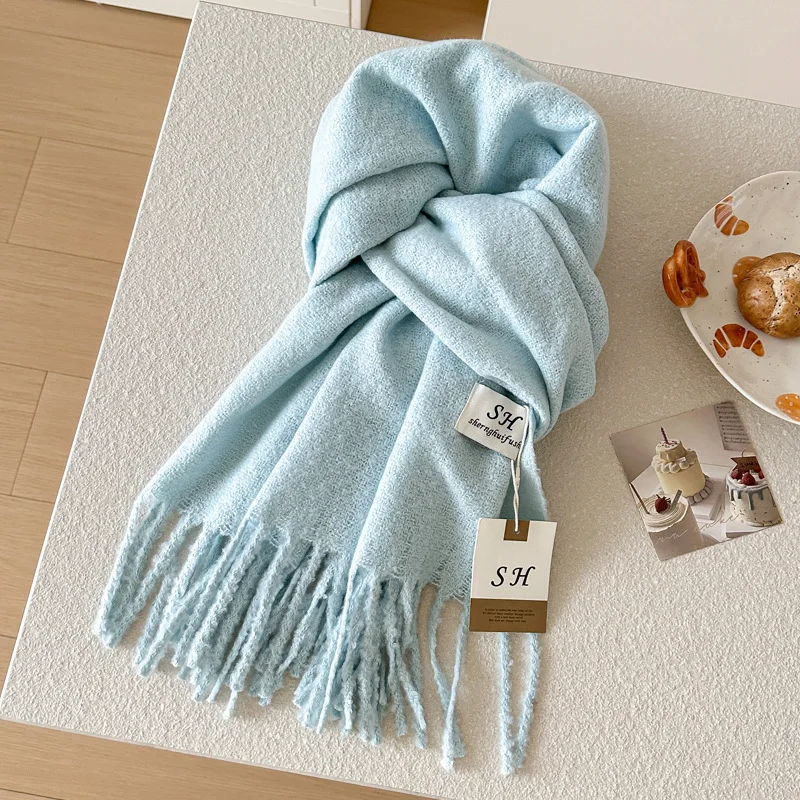 شالات جديدة لعام 2025 على الوجهين وشاح شتوي للسيدات مصمم على شكل زهرة الباشمينا Bufandas Foulard أغطية حجاب دافئة شالات للسفر #4