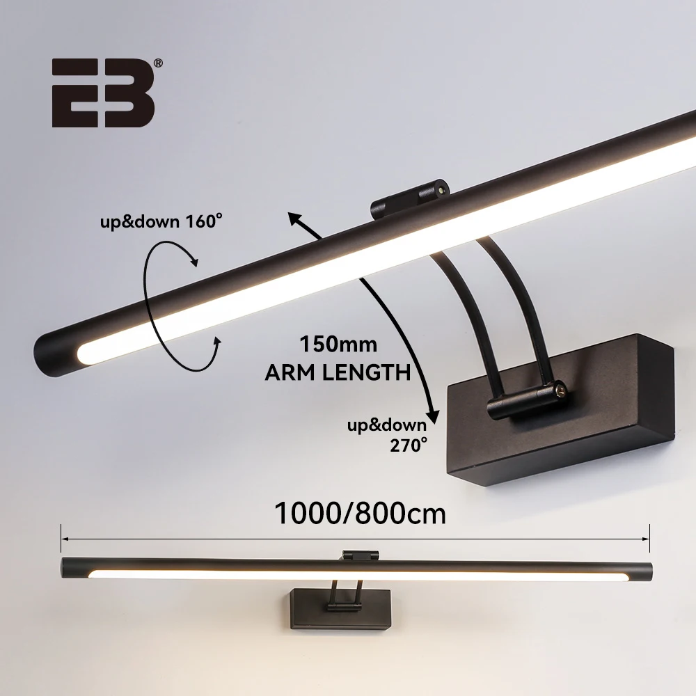 Ebuybest kinkiet LED 16W 20W kinkiety nowoczesne oświetlenie łazienkowe AC90-260V obraz czarny srebrny