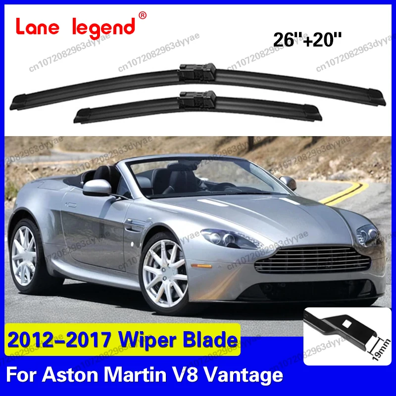 Car Wiper Blade For Aston Martin V8 Vantage 2012 - 2017 26''+20'' Windshield Rubber Refill Front Window Wiper Auto Accessorie