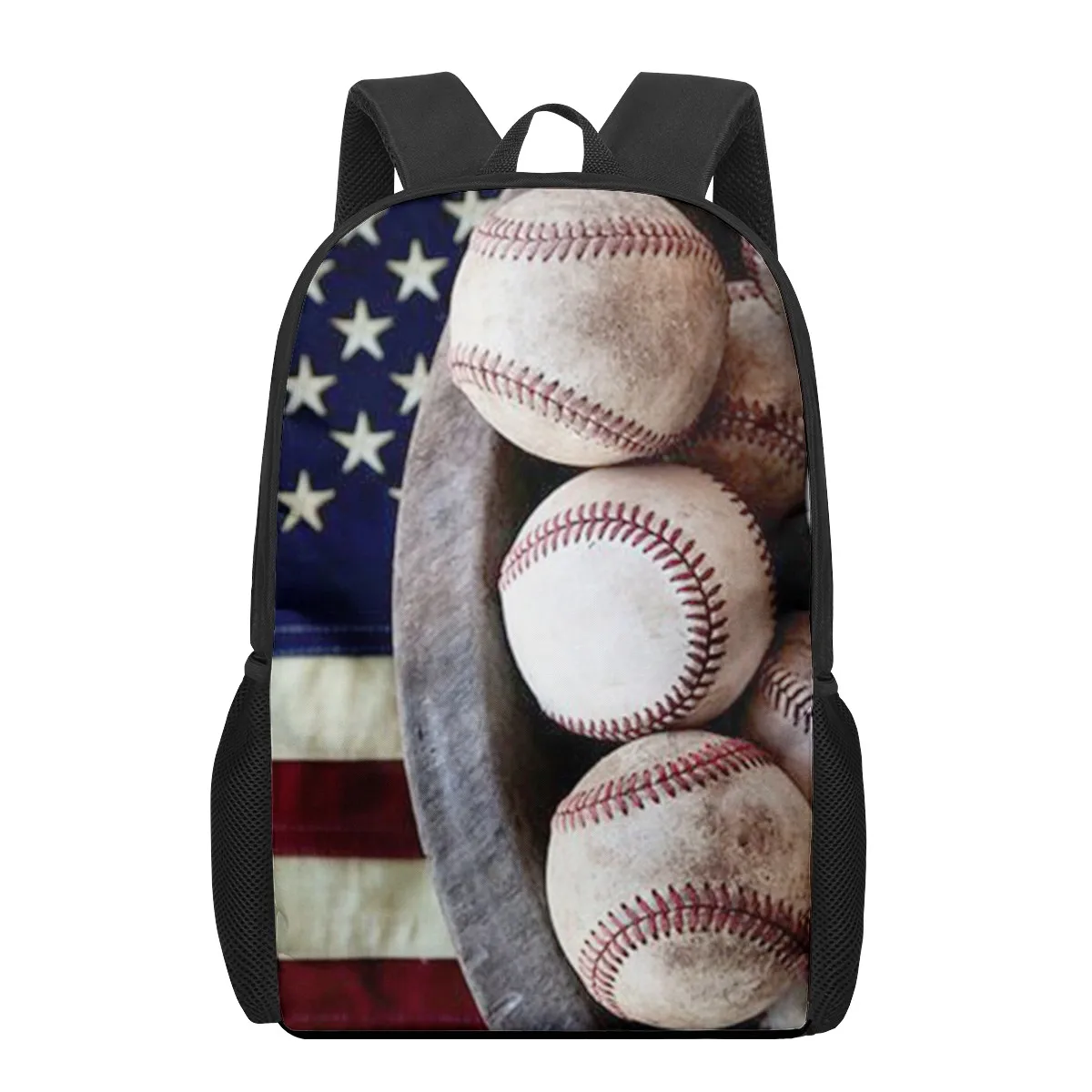 Baseball Movement Printed Backpack for Boys Girls Teenager Kids Book Bag Casual Shoulder Bags Storage Backpack Travel Rucksacks