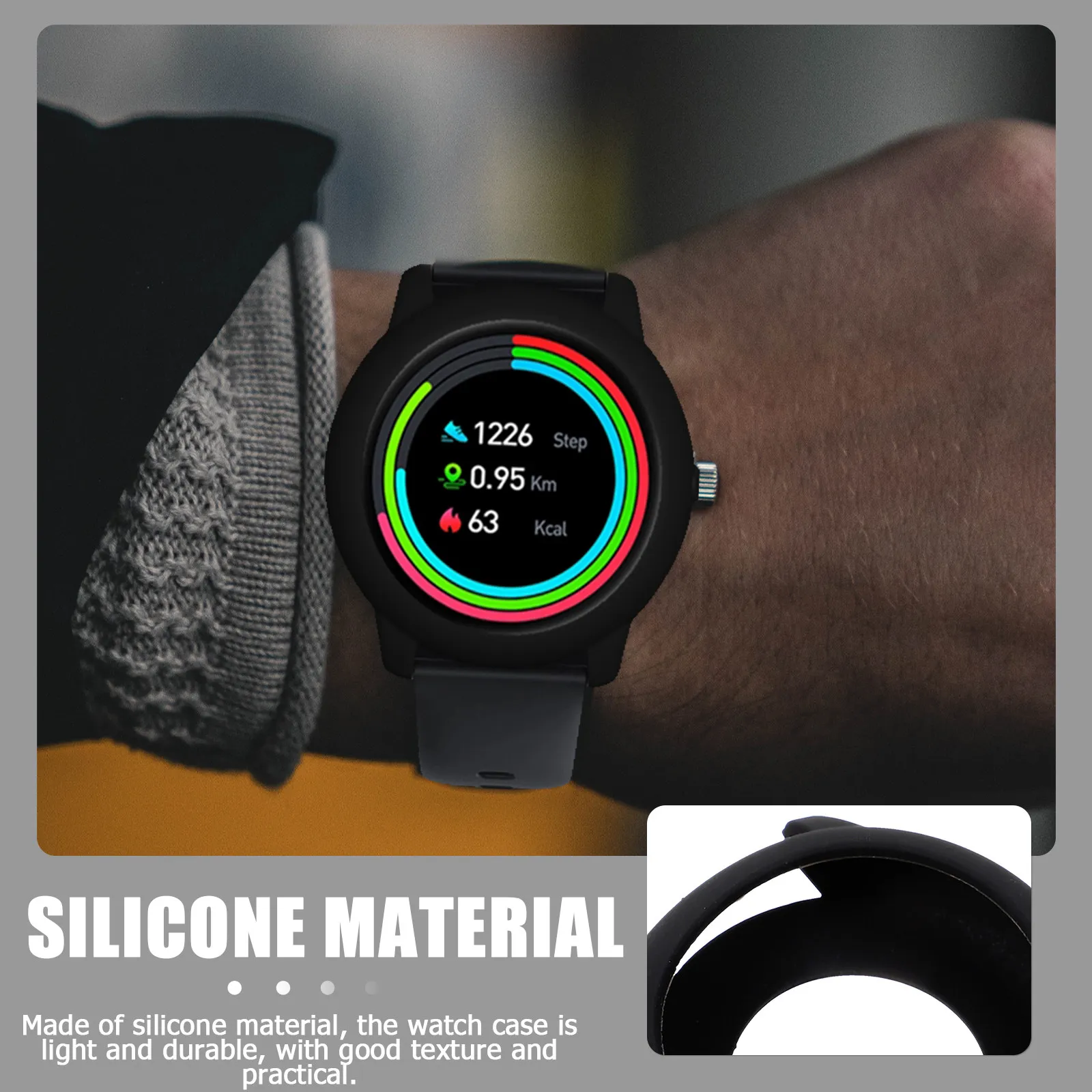 Funda protectora de silicona para reloj inteligente: cubierta flexible, resistente a los golpes y a las colisiones.