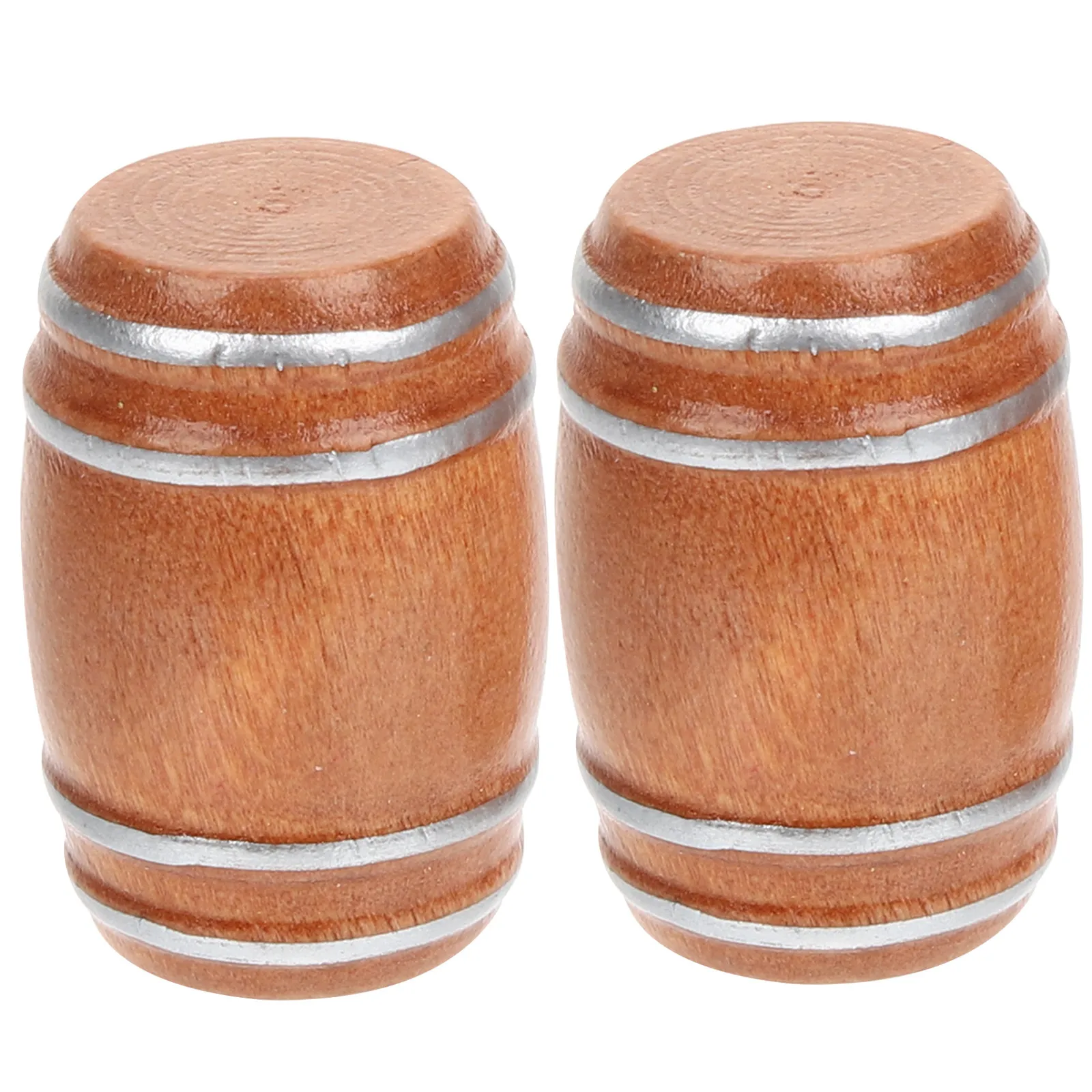 

2Pcs Mini Beer Barrel Mini Wooden House Accessories Miniature Wine Barrel Decoration Miniature Beer Barrels Model