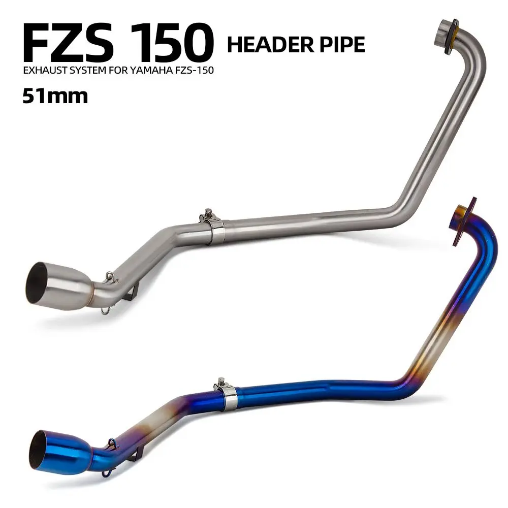 

Надевается для FZ150 FZS150 FASER 150, выхлопная передняя труба мотоцикла, побег, модификация, соединение 51 мм, глушитель, линия скутера, трубка