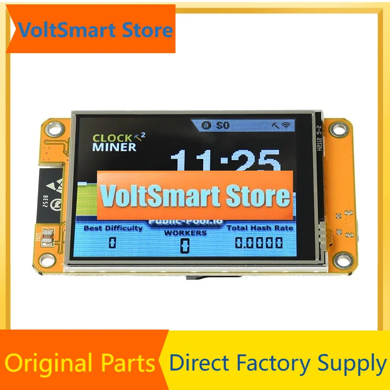 VoltSESP32 Development Board With 2.8-inch OLED Display 355KH/s Hash Rate BTC Mining ESP32-2432S028 Micro USB Compatible