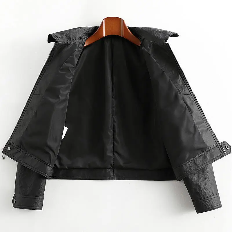 Fashion sheep leather casual short jacket  autumn new motorcycle style women's leather jacket,ladies' leather jackets